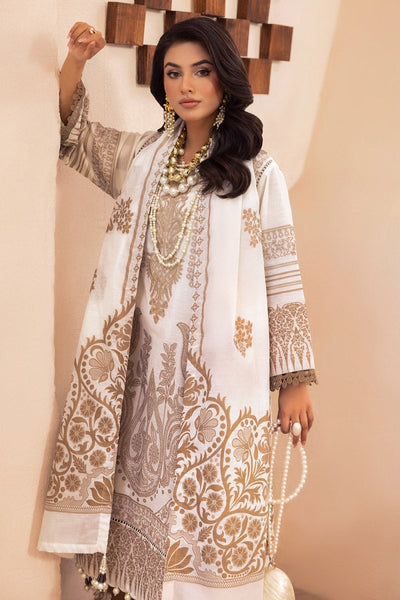 Gul Ahmed 3 Piece Unstitched Embroidered Jacquard Suit with Jacquard Dupatta FE-52090