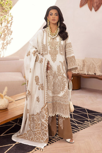 Gul Ahmed 3 Piece Unstitched Embroidered Jacquard Suit with Jacquard Dupatta FE-52090