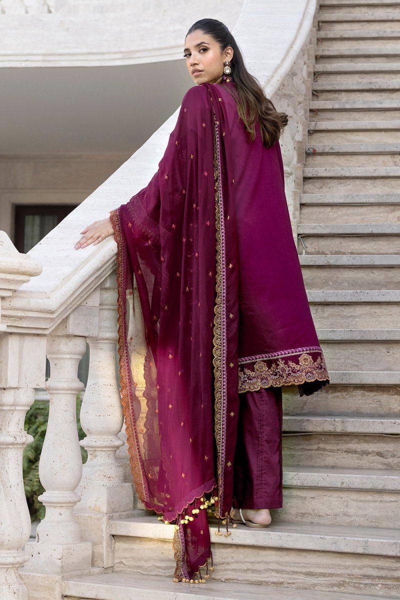 Gul Ahmed 3 Piece Unstitched Embroidered Lawn Suit with Embroidered Chiffon Dupatta FE-52100