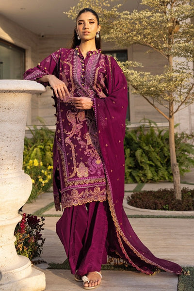 Gul Ahmed 3 Piece Unstitched Embroidered Lawn Suit with Embroidered Chiffon Dupatta FE-52100