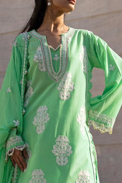Gul Ahmed 3 Piece Unstitched Embroidered Lawn Suit with Embroidered Chiffon Dupatta FE-52101