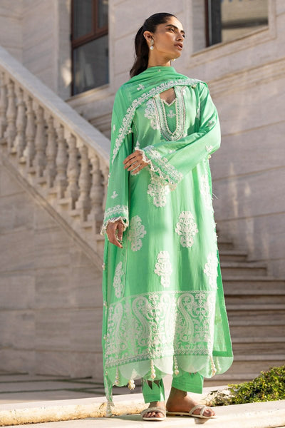 Gul Ahmed 3 Piece Unstitched Embroidered Lawn Suit with Embroidered Chiffon Dupatta FE-52101