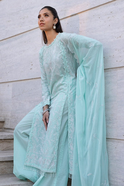 Gul Ahmed 3 Piece Unstitched Embroidered Lawn Suit with Embroidered Chiffon Dupatta FE-52103