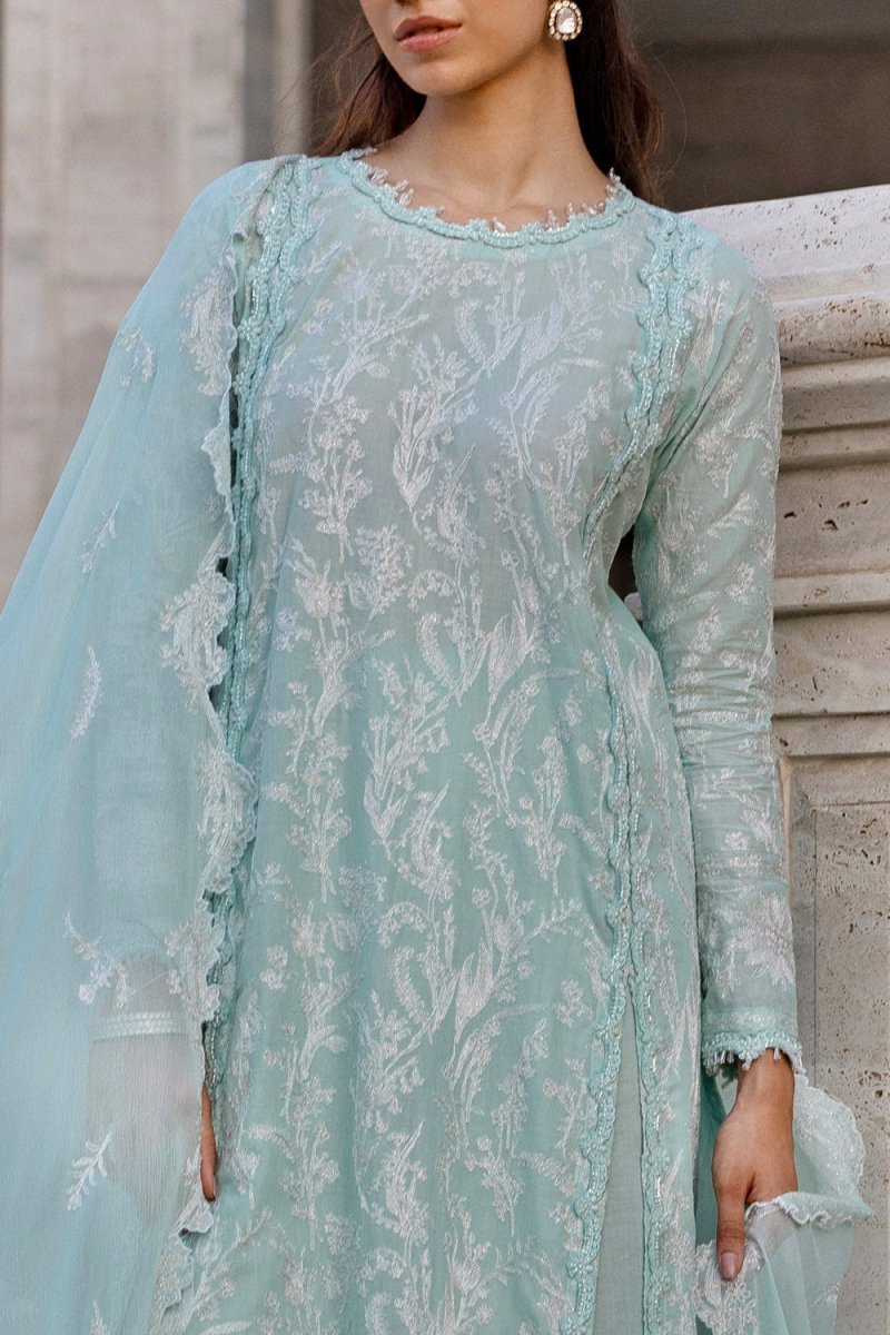 Gul Ahmed 3 Piece Unstitched Embroidered Lawn Suit with Embroidered Chiffon Dupatta FE-52103