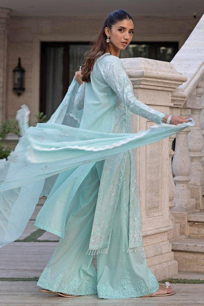 Gul Ahmed 3 Piece Unstitched Embroidered Lawn Suit with Embroidered Chiffon Dupatta FE-52103