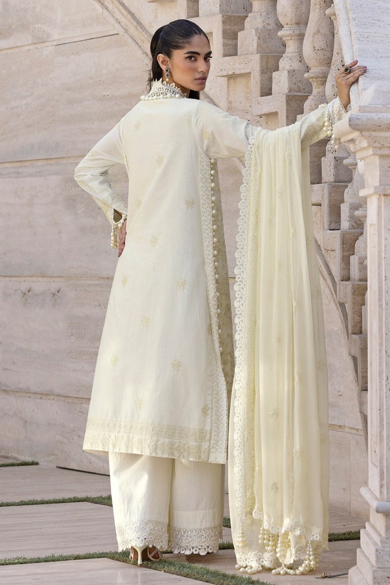 Gul Ahmed 3 Piece Unstitched Embroidered Lawn Suit with Embroidered Chiffon Dupatta FE-52122