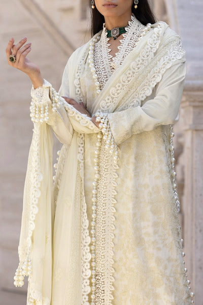 Gul Ahmed 3 Piece Unstitched Embroidered Lawn Suit with Embroidered Chiffon Dupatta FE-52122