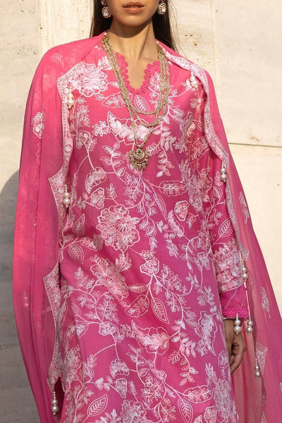 Gul Ahmed 3 Piece Unstitched Embroidered Lawn Suit with Embroidered Chiffon Dupatta FE-52123