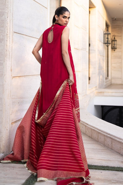 Gul Ahmed 3 Piece Unstitched Embroidered Raw Silk Suit with Jacquard Dupatta FE-52124