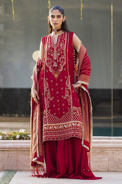 Gul Ahmed 3 Piece Unstitched Embroidered Raw Silk Suit with Jacquard Dupatta FE-52124