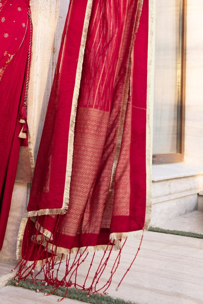 Gul Ahmed 3 Piece Unstitched Embroidered Raw Silk Suit with Jacquard Dupatta FE-52124