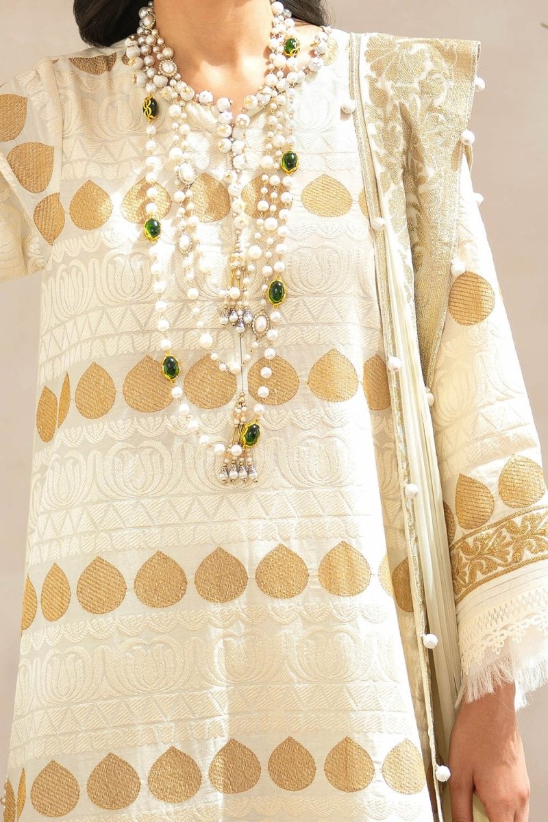 Gul Ahmed 3 Piece Unstitched Embroidered Lawn Suit with Embroidered Chiffon Dupatta FE-52128