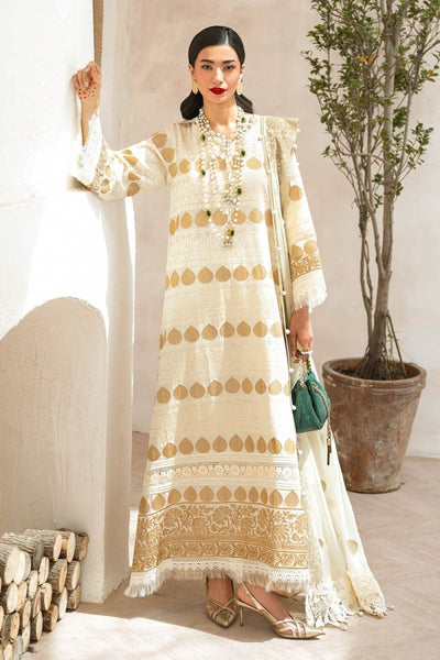 Gul Ahmed 3 Piece Unstitched Embroidered Lawn Suit with Embroidered Chiffon Dupatta FE-52128