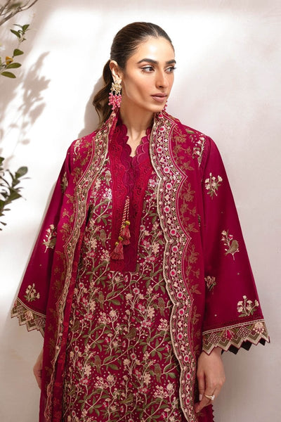Gul Ahmed 3 Piece Unstitched Embroidered Lawn Suit with Embroidered Chiffon Dupatta FE-52129