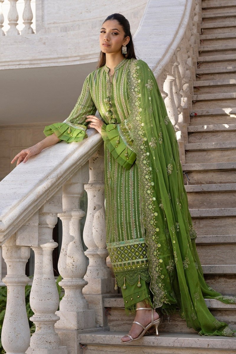 Gul Ahmed 3 Piece Unstitched Embroidered Chiffon Suit with Embroidered Chiffon Dupatta FE-52134