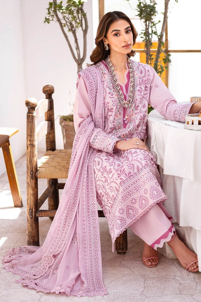 Gul Ahmed 3 Piece Unstitched Embroidered Lawn Suit with Embroidered Chiffon Dupatta FE-52136