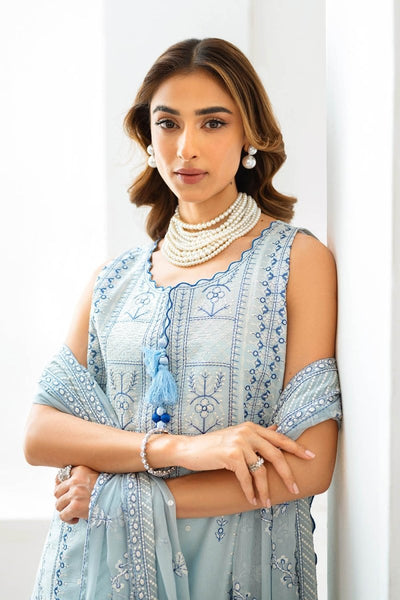 Gul Ahmed 3 Piece Unstitched Embroidered Lawn Suit with Embroidered Chiffon Dupatta FE-52141