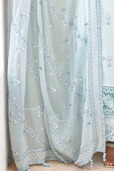 Gul Ahmed 3 Piece Unstitched Embroidered Lawn Suit with Embroidered Chiffon Dupatta FE-52141