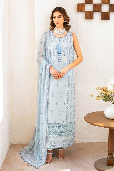 Gul Ahmed 3 Piece Unstitched Embroidered Lawn Suit with Embroidered Chiffon Dupatta FE-52141