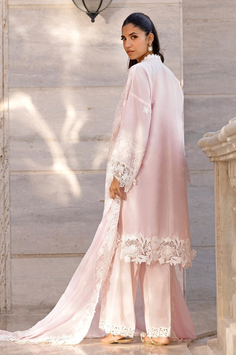 Gul Ahmed 3 Piece Unstitched Embroidered Lawn Suit with Embroidered Chiffon Dupatta FE-52152