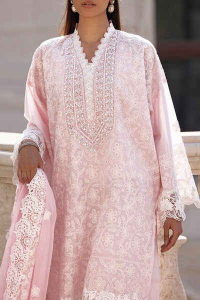 Gul Ahmed 3 Piece Unstitched Embroidered Lawn Suit with Embroidered Chiffon Dupatta FE-52152