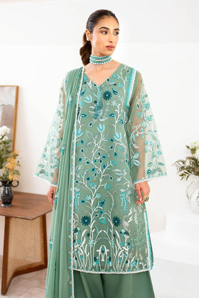 Gul Ahmed 3 Piece Unstitched Embroidered Organza Suit with Embroidered Chiffon Dupatta FE-52157