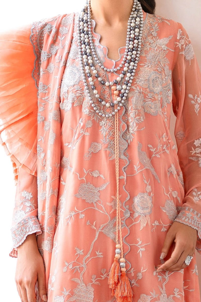 Gul Ahmed 3 Piece Unstitched Embroidered Chiffon Suit with Embroidered Chiffon Dupatta FE-52162