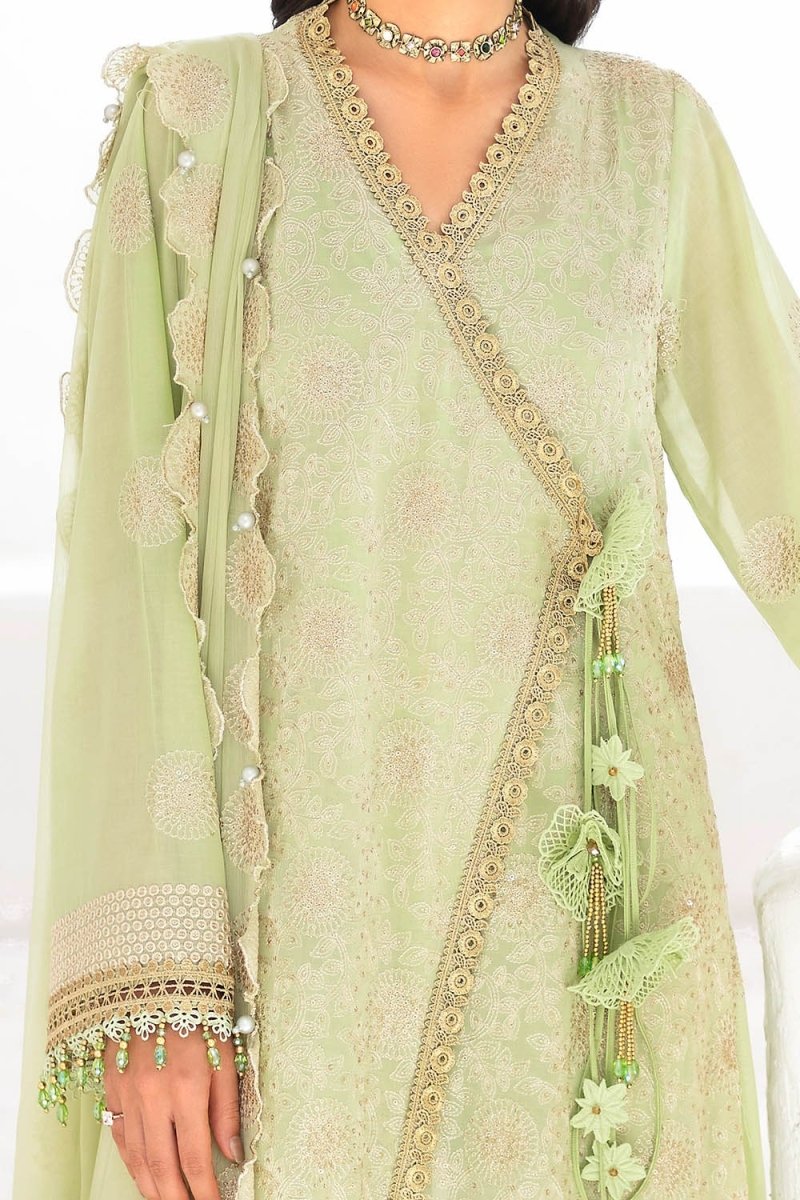 Gul Ahmed 3 Piece Unstitched Embroidered Swiss Voile Suit with Embroidered Chiffon Dupatta FE-52166