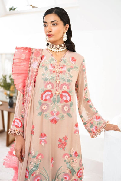 Gul Ahmed 3 Piece Unstitched Embroidered Chiffon Suit with Embroidered Chiffon Dupatta FE-52169