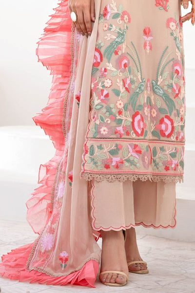 Gul Ahmed 3 Piece Unstitched Embroidered Chiffon Suit with Embroidered Chiffon Dupatta FE-52169