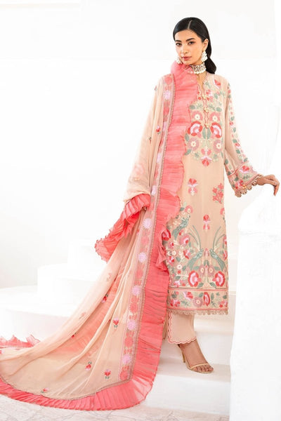 Gul Ahmed 3 Piece Unstitched Embroidered Chiffon Suit with Embroidered Chiffon Dupatta FE-52169