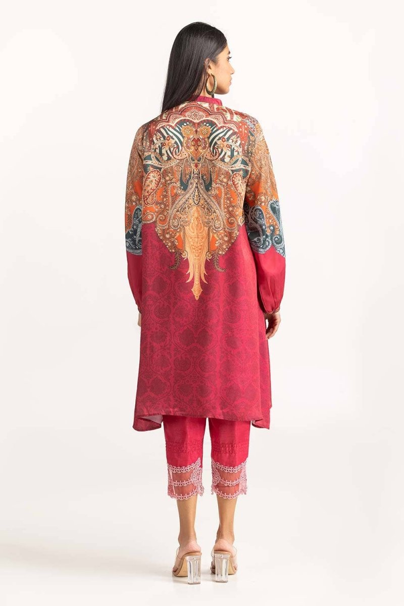 Gul Ahmed 1PC Stitched Shamoz Silk Embellished Shirt GLM-23-32