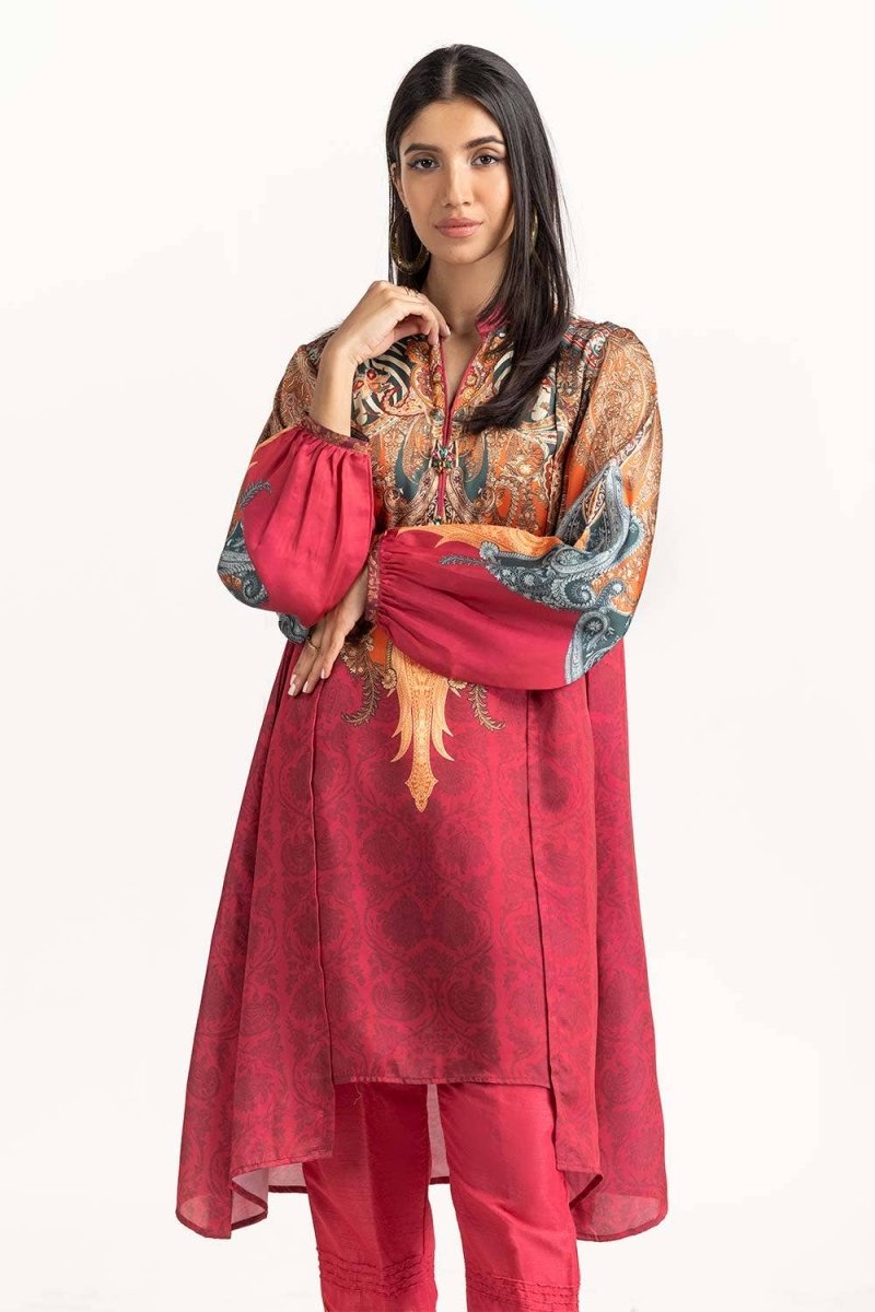 Gul Ahmed 1PC Stitched Shamoz Silk Embellished Shirt GLM-23-32