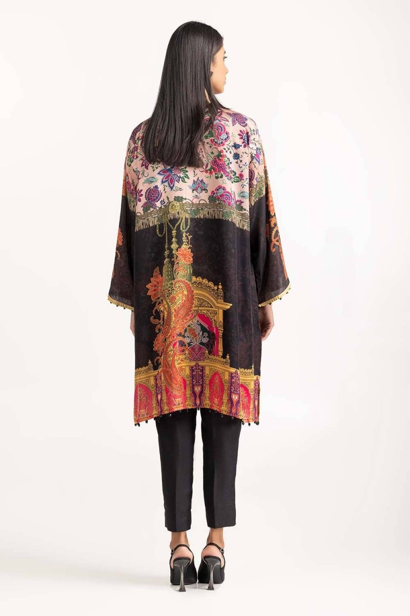 Gul Ahmed 1PC Stitched Shamose Silk Embellished Shirt GLM-23-33