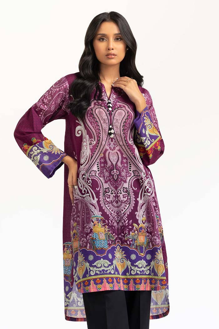 Gul Ahmed Stitched 01 Piece Digital Printed Cambric Shirt GLS-23-09