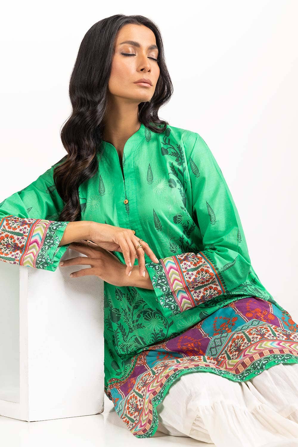 Gul Ahmed Stitched 01 Piece Printed Cambric Shirt GLS-23-181