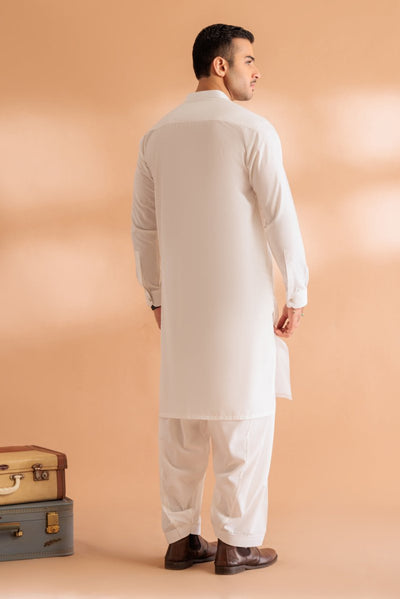 BONANZA MEN'S 2 PIECE WHITE-BLENDED-SHALWAR SUIT - GSBS24-012