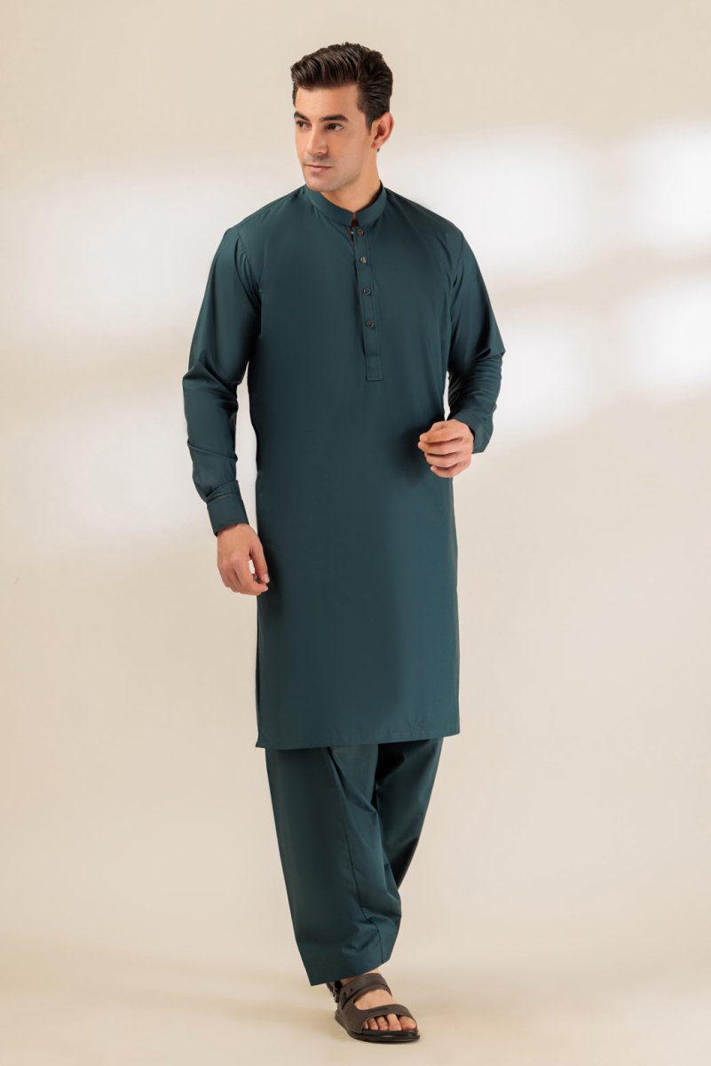 BONANZA MEN'S 2 PIECE PEACOCK-BLENDED-SHALWAR SUIT - GSBS24-018