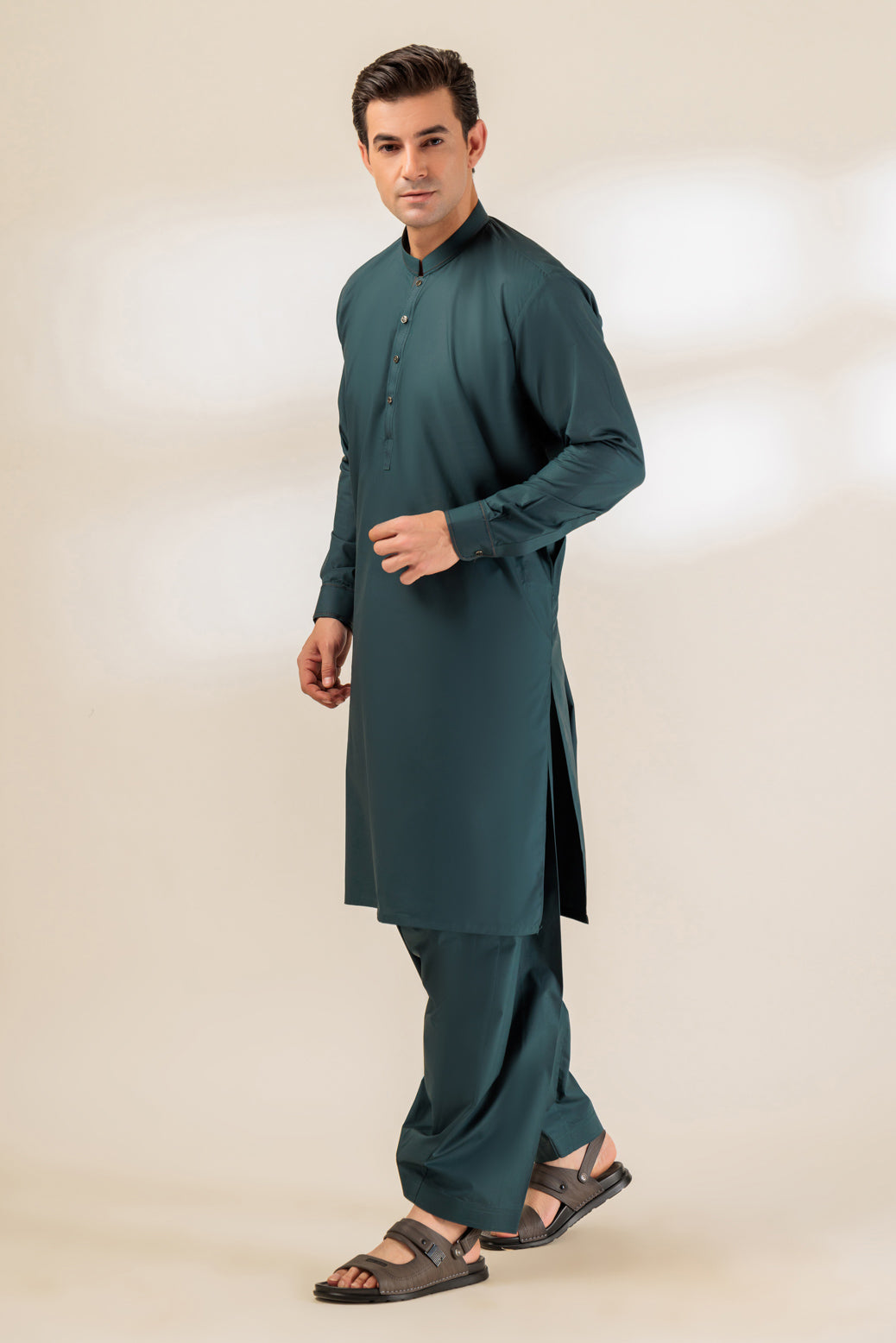 BONANZA MEN'S 2 PIECE PEACOCK-BLENDED-SHALWAR SUIT - GSBS24-018