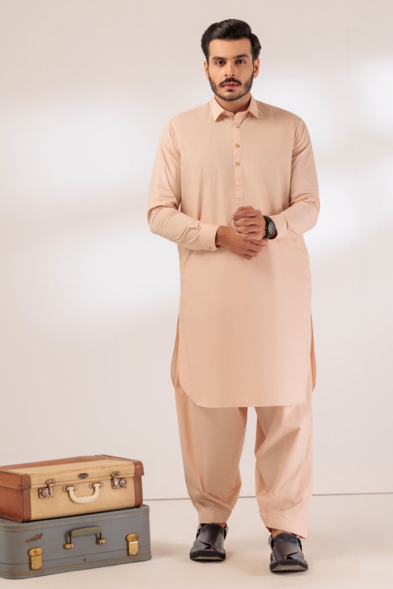 BONANZA MEN'S 2 PIECE SO-BEIGE-BLENDED-SHALWAR SUIT - GSSR24-021