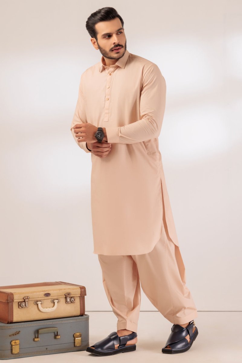 BONANZA MEN'S 2 PIECE SO-BEIGE-BLENDED-SHALWAR SUIT - GSSR24-021