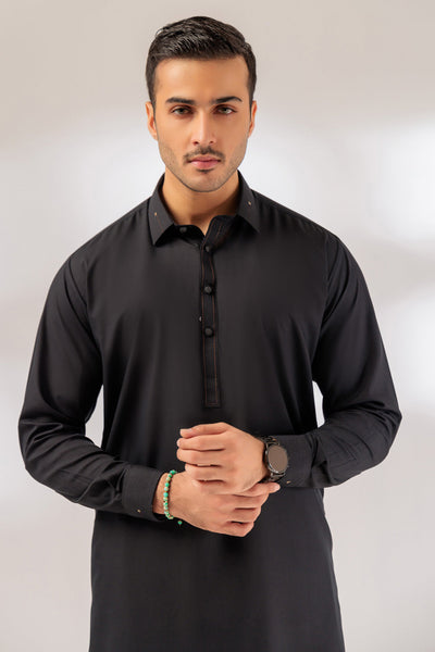 BONANZA MEN'S 2 PIECE BLACK-BLENDED-SHALWAR SUIT - GSSS24-022