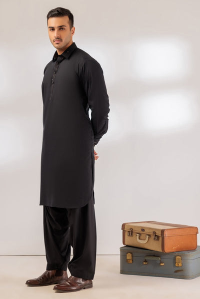 BONANZA MEN'S 2 PIECE BLACK-BLENDED-SHALWAR SUIT - GSSS24-022