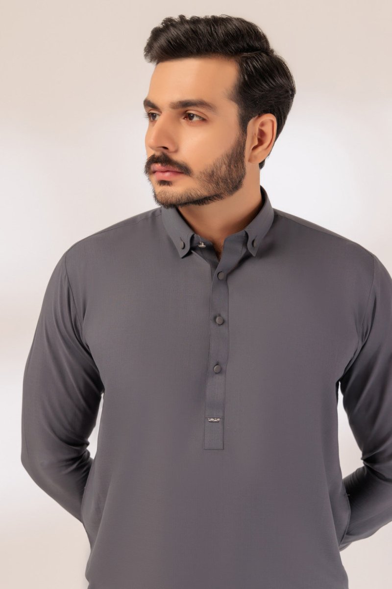 BONANZA MEN'S 2 PIECE D-GREY-BLENDED-SHALWAR SUIT - GSSS24-025