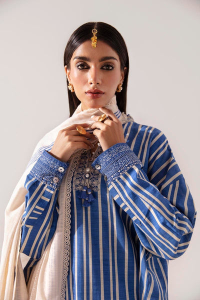 SANA SAFINAZ 3 Piece Unstitched Rotary Printed Shirt with Rotary Printed Dupatta On Khaddar - H232-002A-CQ