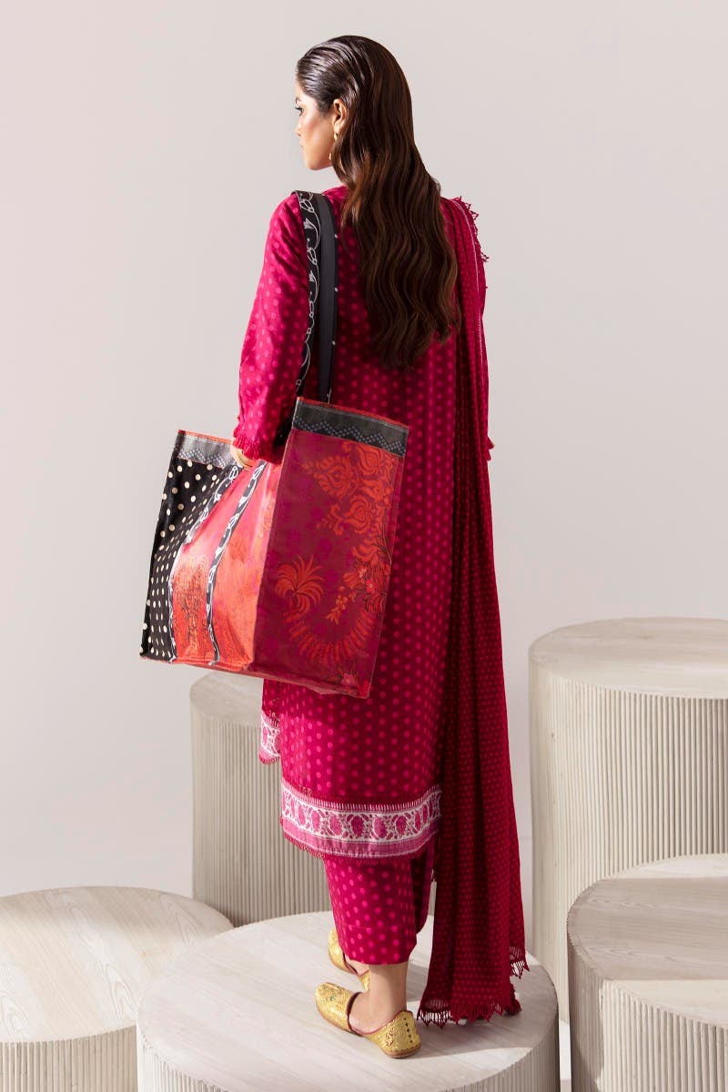 SANA SAFINAZ 3 Piece Unstitched Rotary Printed Shirt with Rotary Printed Dupatta On Linen - H232-008A-DA