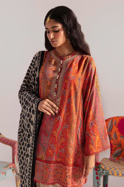 SANA SAFINAZ 2 Piece Unstitched Digital Printed Shirt with Rotary Printed Dupatta On Linen - H232-014A-DC