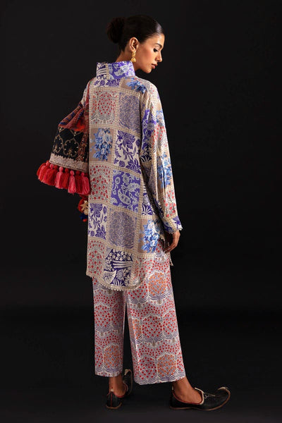 SANA SAFINAZ 2 Piece Unstitched Digital Printed Shirt On Linen with Digital Printed Pant On Cambric - H232-025B-C