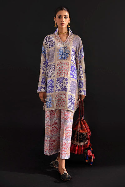 SANA SAFINAZ 2 Piece Unstitched Digital Printed Shirt On Linen with Digital Printed Pant On Cambric - H232-025B-C
