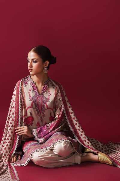 SANA SAFINAZ 3 Piece Unstitched Digital Printed Shirt with Rotary Printed Dupatta On Linen - H232-028A-DD